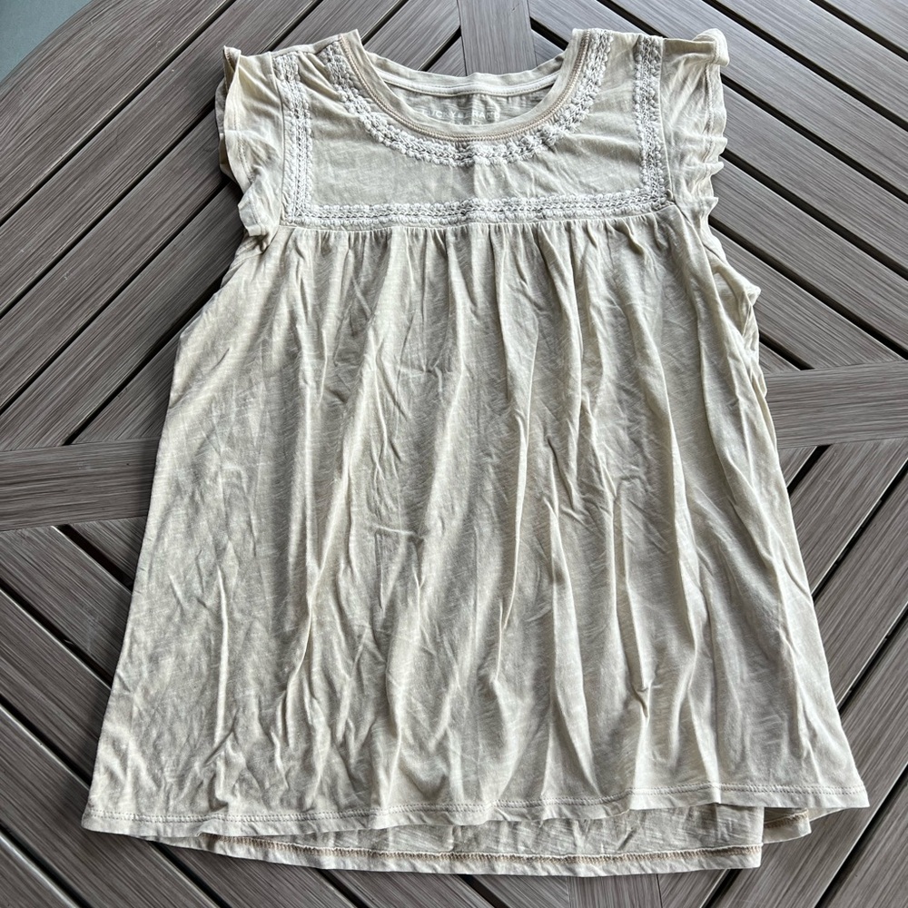 Lucky Brand Beige Top with Textured Design